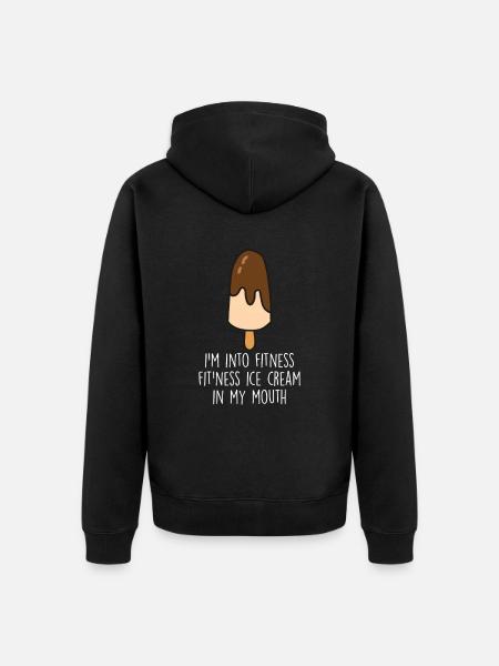 Lustiges Eiscreme-Zitat - Unisex Premium Bio Zip Hoodie - Schwarz
