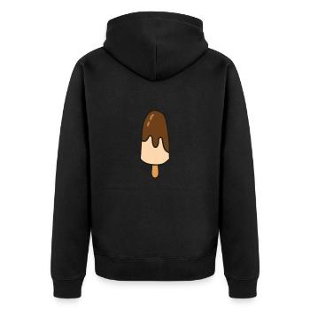 Funny Ice Cream Quote - Unisex Premium Organic Zip Hoodie - black - Back - Nico (187cm)