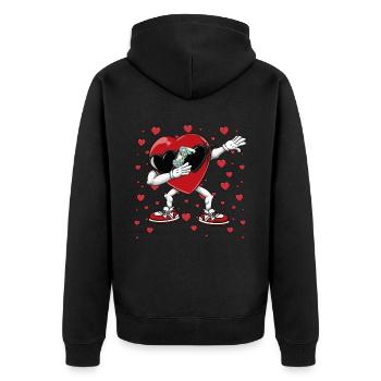 Dabbing Heart Breaker Funny Gamer Kids Boys - Unisex Premium Bio Zip Hoodie - Schwarz - Hinten - Nico (187cm)