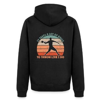 A Lot Of Balls Dodgeball - Unisex Premium Organic Zip Hoodie - black - Back - Nico (187cm)