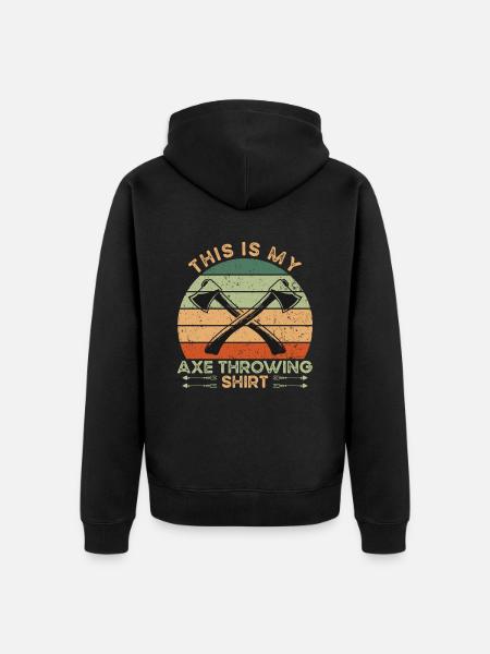 My Axe Throwing Shirt - Unisex Premium Bio Zip Hoodie - Schwarz