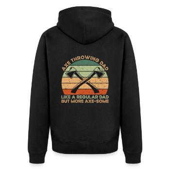 Axe Throwing Dad - Unisex Premium Bio Zip Hoodie - Schwarz - Hinten - Nico (187cm)