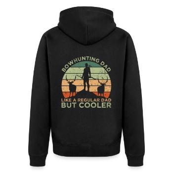 Bowhunting Dad - Unisex Premium Organic Zip Hoodie - black - Back - Nico (187cm)