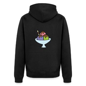 Eis Gelato Sommer Lustiges Eis - Unisex Premium Bio Zip Hoodie - Schwarz - Hinten - Nico (187cm)