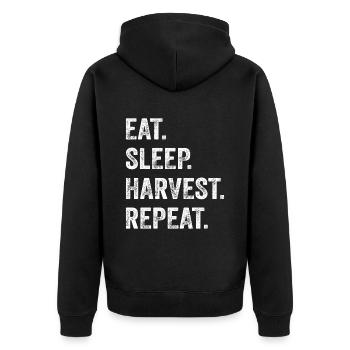 Manger Sommeil Récolte Répéter - Veste à capuche bio Premium Unisexe - noir - Dos - Nico (187cm)