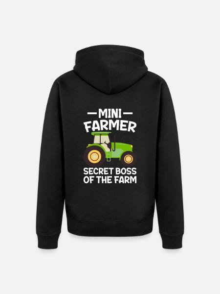 bauer Heimlicher Chef Der Farm - Unisex Premium Bio Zip Hoodie - Schwarz