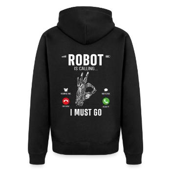Robot Robotics Engineer Phone - Unisex Premium Organic Zip Hoodie - black - Back - Nico (187cm)