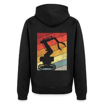 Robot Robotics Engineer Retro - Unisex Premium Organic Zip Hoodie - black - Back - Nico (187cm)