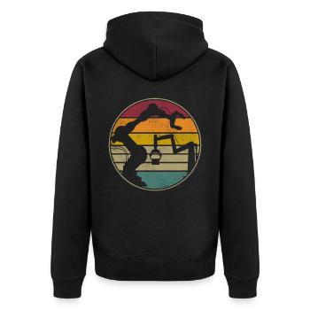 Robot Robotics Engineer Retro - Unisex Premium Organic Zip Hoodie - black - Back - Nico (187cm)