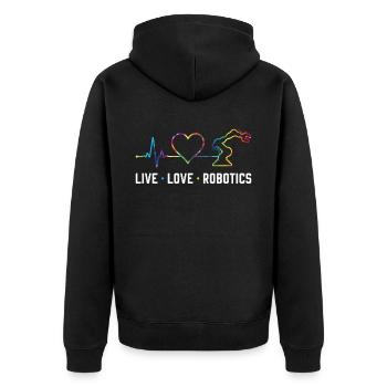 Ingénieur en robotique robotique Tie Dye - Veste à capuche bio Premium Unisexe - noir - Dos - Nico (187cm)