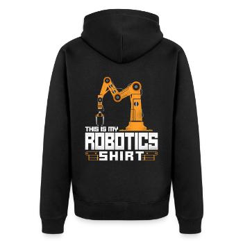 Robot Robotics Engineer Vintage - Unisex Premium Organic Zip Hoodie - black - Back - Nico (187cm)