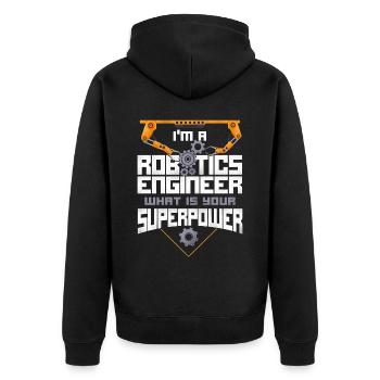 Robot Robotics Engineer Vintage - Unisex Premium Organic Zip Hoodie - black - Back - Nico (187cm)