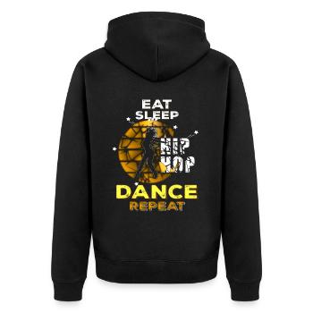 Tänzerin Bgirl Oldschool Hip Hop - Unisex Premium Bio Zip Hoodie - Schwarz - Hinten - Nico (187cm)