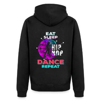 Hip Hop Dance Mädchen - Unisex Premium Bio Zip Hoodie - Schwarz - Hinten - Nico (187cm)