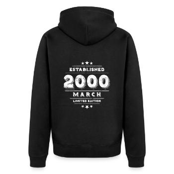 Anniversaire en Mars 2000 - Mars - Veste à capuche bio Premium Unisexe - noir - Dos - Nico (187cm)