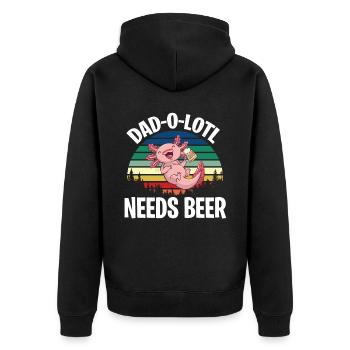 Father's Day gift for dad for Men's Day - Unisex Premium Organic Zip Hoodie - black - Back - Nico (187cm)