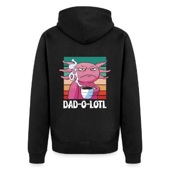 Cadeau de fête des pères pour papa pour la fête des hommes - Veste à capuche bio Premium Unisexe - noir - Dos - Nico (187cm)
