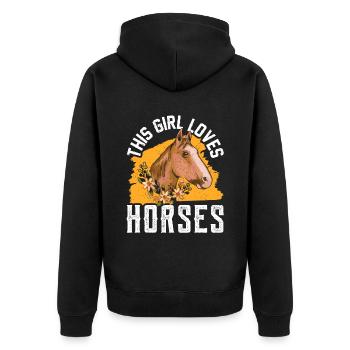 Cette fille aime l’équitation - Veste à capuche bio Premium Unisexe - noir - Dos - Nico (187cm)
