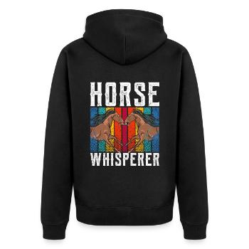 Horse Whisperer Chevaux Whisperer Équitation - Veste à capuche bio Premium Unisexe - noir - Dos - Nico (187cm)