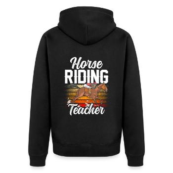 Moniteur d’équitation Cours d’équitation Équitation - Veste à capuche bio Premium Unisexe - noir - Dos - Nico (187cm)