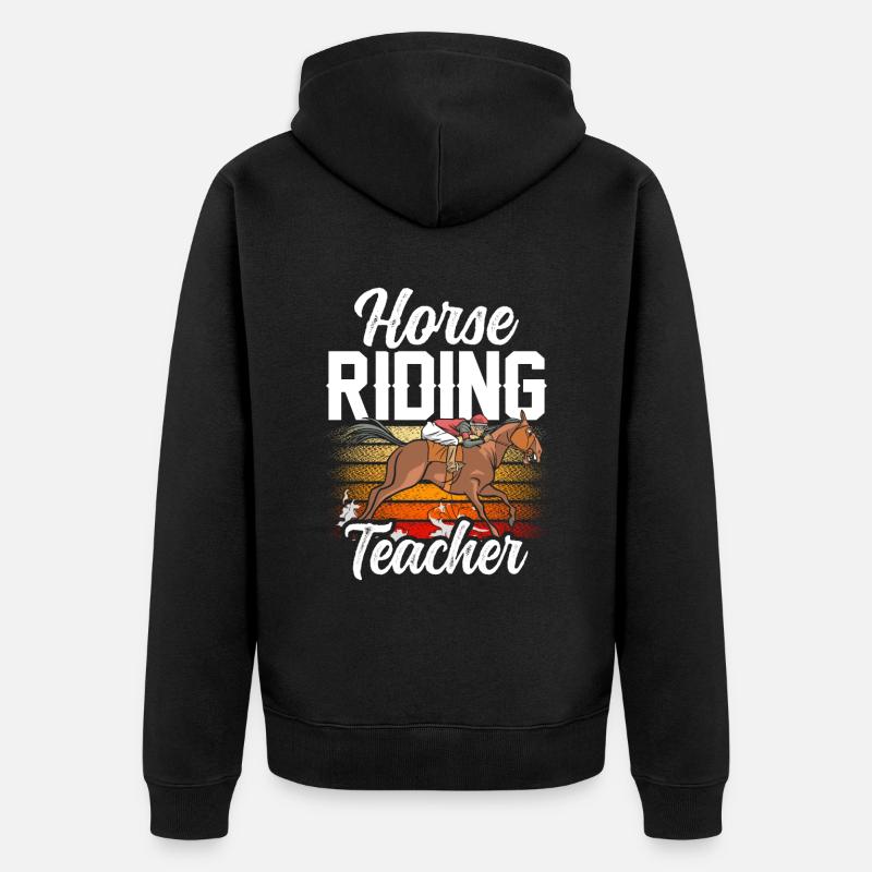 Moniteur d’équitation Cours d’équitation Équitation - Veste à capuche bio Premium Unisexe - noir