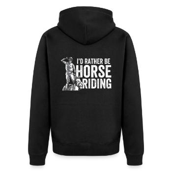 Je préfère aller à cheval cavalier cheval - Veste à capuche bio Premium Unisexe - noir - Dos - Nico (187cm)