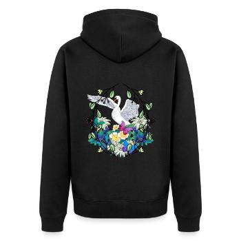 Early Spring Swan Birds Wildlife Nature Birds - Unisex Premium Organic Zip Hoodie - black - Back - Nico (187cm)