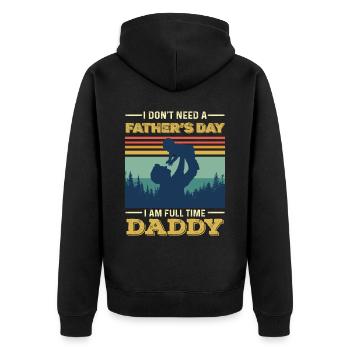 Father's Day gift for dad for Men's Day - Unisex Premium Organic Zip Hoodie - black - Back - Nico (187cm)