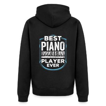 Meilleur pianiste musicien de piano de tous les temps - Veste à capuche bio Premium Unisexe - noir - Dos - Nico (187cm)