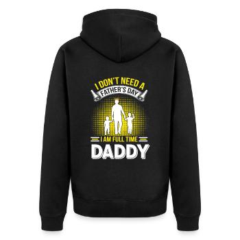 Cadeau de fête des pères pour papa pour la fête des hommes - Veste à capuche bio Premium Unisexe - noir - Dos - Nico (187cm)