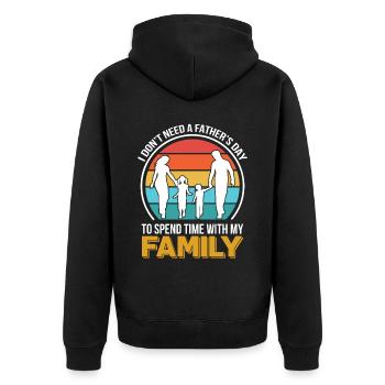 Father's Day gift for dad for Men's Day - Unisex Premium Organic Zip Hoodie - black - Back - Nico (187cm)