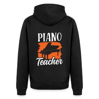 Klavierlehrer Klavier Klavierspieler Musiker - Unisex Premium Bio Zip Hoodie - Schwarz - Hinten - Nico (187cm)