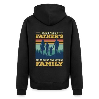 Cadeau de fête des pères pour papa pour la fête des hommes - Veste à capuche bio Premium Unisexe - noir - Dos - Nico (187cm)