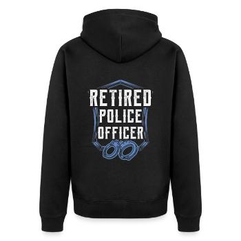 Polizeibeamter Im Ruhestand Rentner Polizist Rente - Unisex Premium Bio Zip Hoodie - Schwarz - Hinten - Nico (187cm)