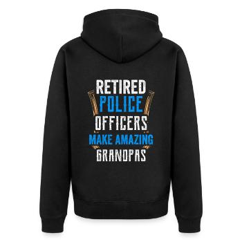 Les policiers à la retraite sont la pension de l’arrière-grand-père - Veste à capuche bio Premium Unisexe - noir - Dos - Nico (187cm)