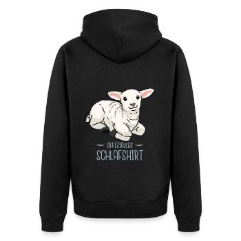 Schaf Schafe Guten Nacht schlafen Kinder Baby Lamm - Unisex Premium Bio Zip Hoodie - Schwarz - Hinten - Nico (187cm)
