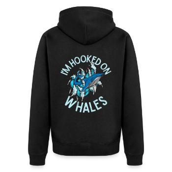 Killer whale killer whale watching Orca whale watching - Unisex Premium Organic Zip Hoodie - black - Back - Nico (187cm)
