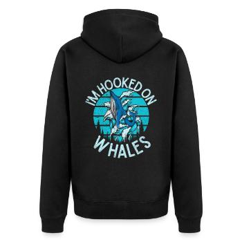 Killerwal Schwertwal Wale beobachten Orca Wal - Unisex Premium Bio Zip Hoodie - Schwarz - Hinten - Nico (187cm)