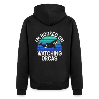 Killer Whale Killer Whale Watch Orca Whale - Unisex Premium Organic Zip Hoodie - black - Back - Nico (187cm)
