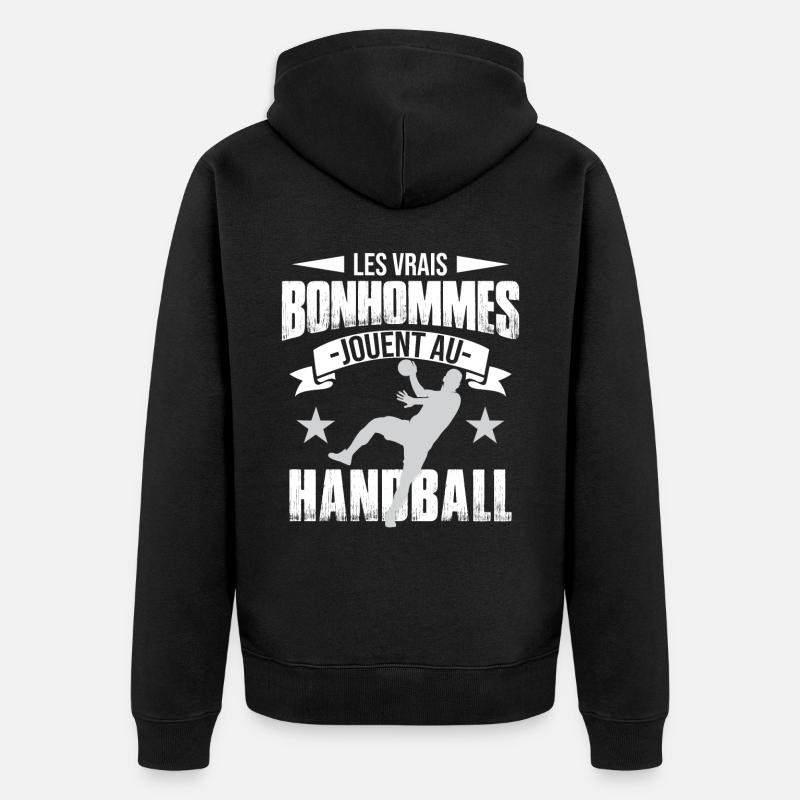 Hommes Jouent Au Handball - Veste à capuche bio Premium Unisexe - noir