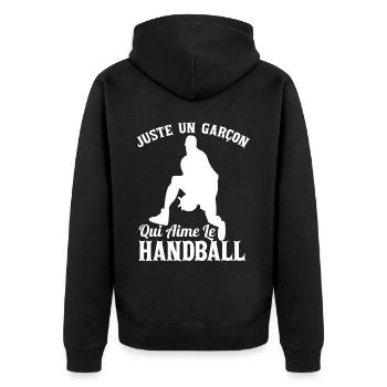 Enfant Handball Handballeur Sport - Veste à capuche bio Premium Unisexe - noir - Dos - Nico (187cm)
