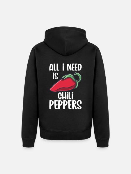 Chili pepper - Unisex Premium Organic Zip Hoodie - black