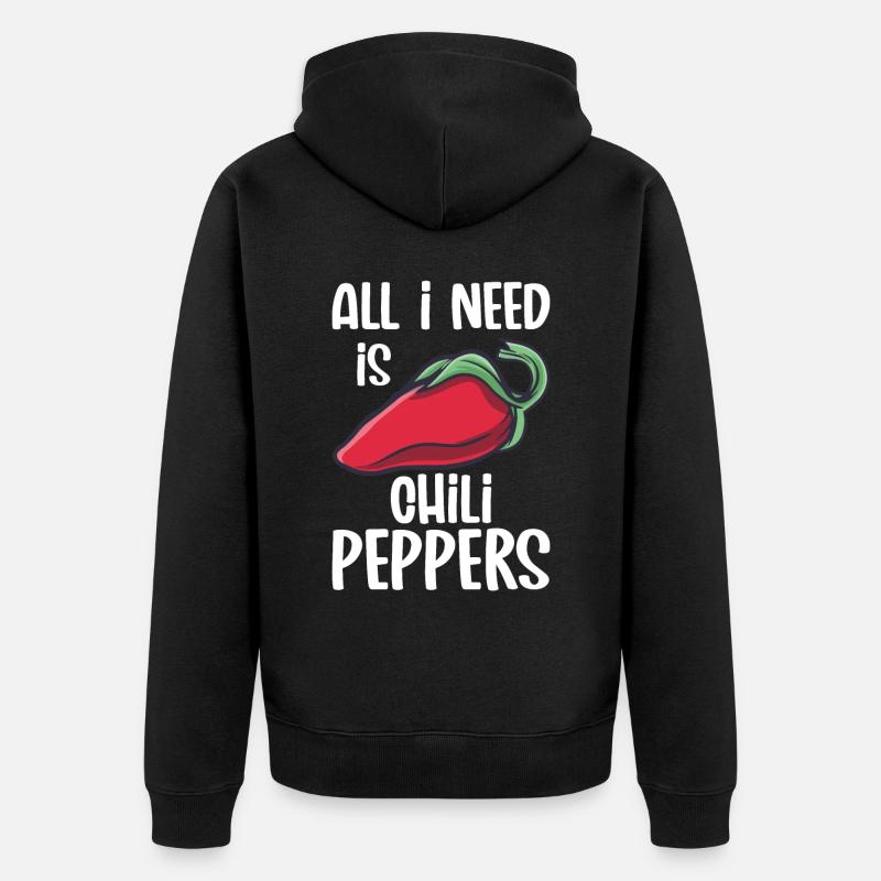 Chili-Pfeffer - Unisex Premium Bio Zip Hoodie - Schwarz