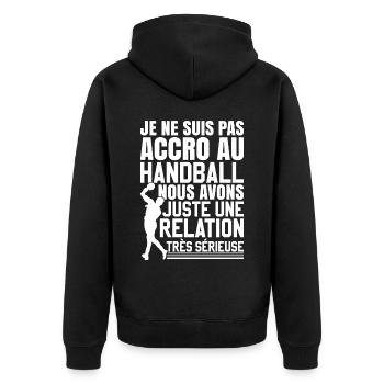 Handball Drole Handballeur - Veste à capuche bio Premium Unisexe - noir - Dos - Nico (187cm)