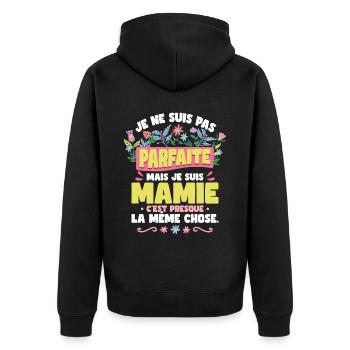 Je Suis Mamie - Veste à capuche bio Premium Unisexe - noir - Dos - Nico (187cm)
