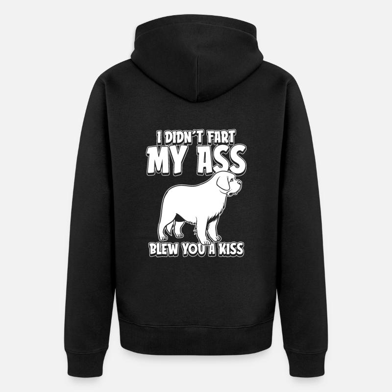 Bernhardiner Witzig - Unisex Premium Bio Zip Hoodie - Schwarz