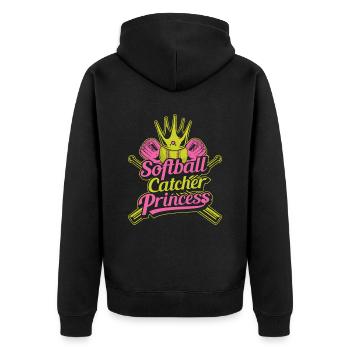Princesse du softball - Veste à capuche bio Premium Unisexe - noir - Dos - Nico (187cm)