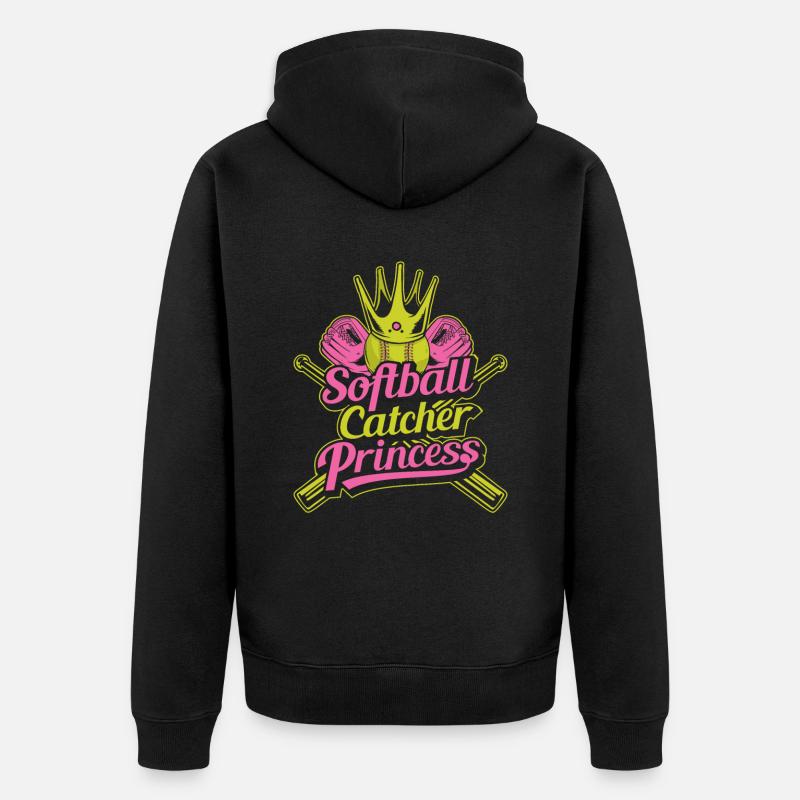Princesse du softball - Veste à capuche bio Premium Unisexe - noir