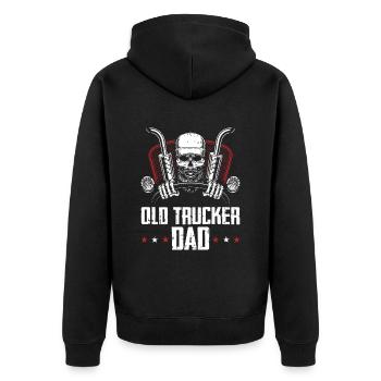 Truck driver Trucker Truck driver Dad - Unisex Premium Organic Zip Hoodie - black - Back - Nico (187cm)