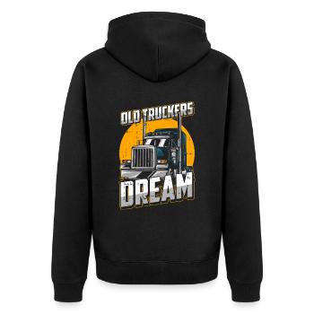Truck Driver Trucker Truck Driver Funny - Unisex Premium Organic Zip Hoodie - black - Back - Nico (187cm)